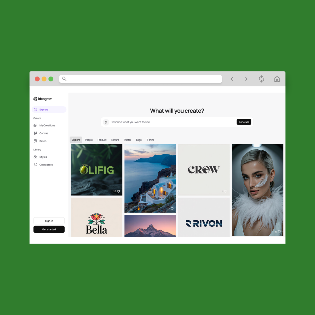 Ideogram screenshot mockup as an example of the best AI image generators.