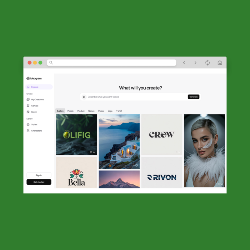 Ideogram screenshot mockup as an example of the best AI image generators.