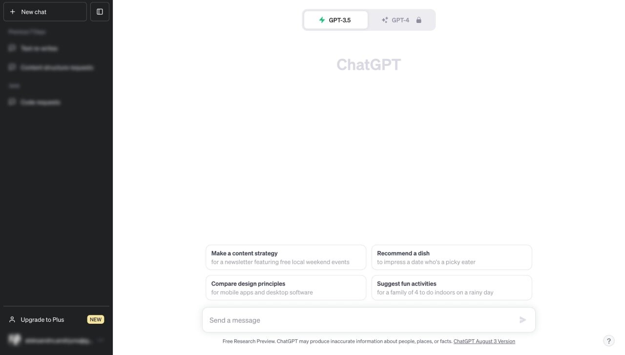 ChatGPT interface screenshot.