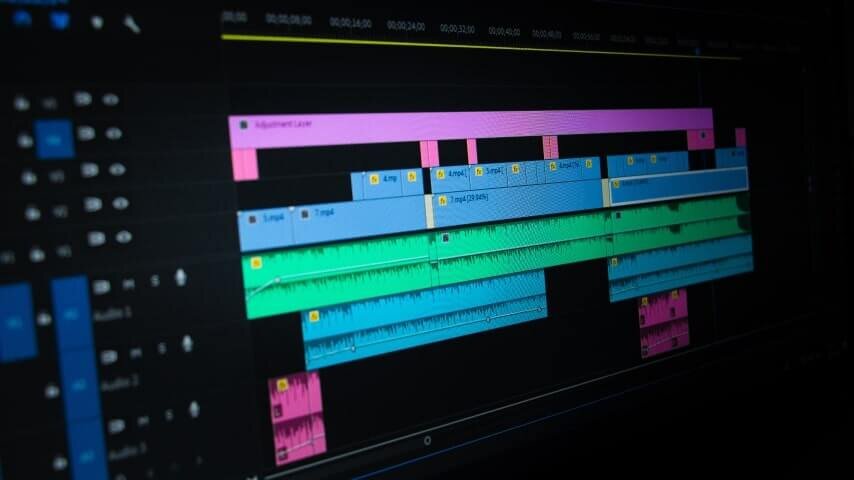 A picture of Adobe Premiere's editing timeline.