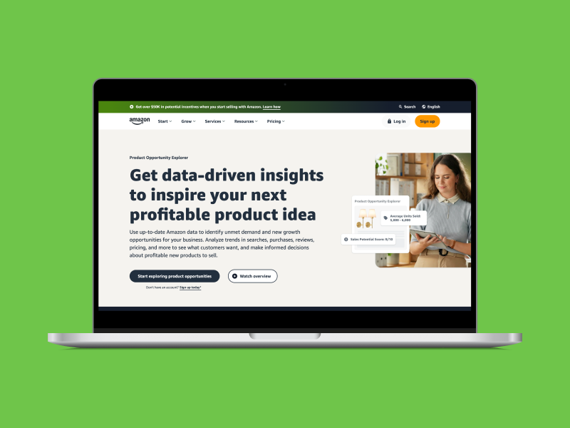 A screenshot of Amazon’s Product Opportunity Explorer homepage.