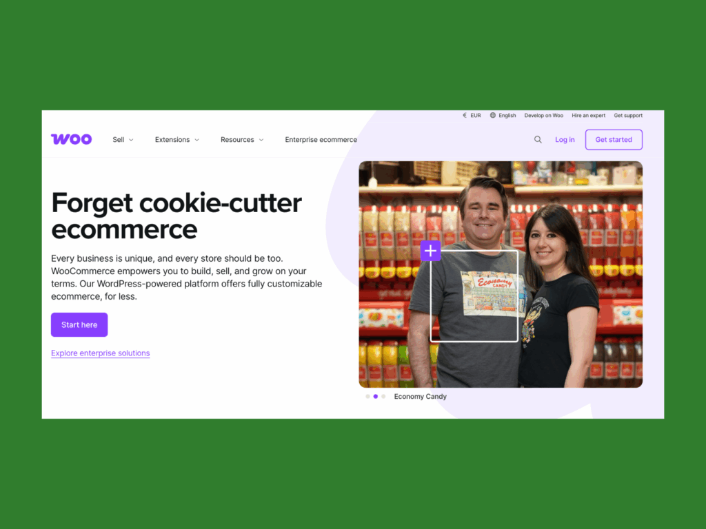A screenshot of the Woo landing page.