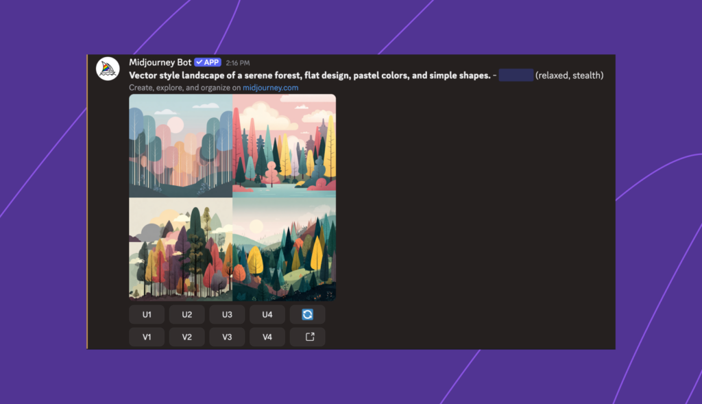 Upscale mode in Midjourney.
