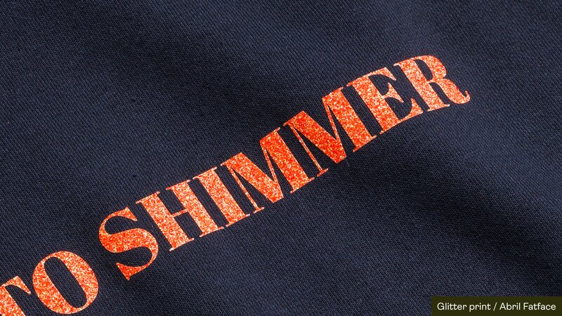 Close-up of a metallic print finish on fabric