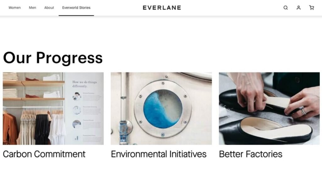 Everlane homepage.