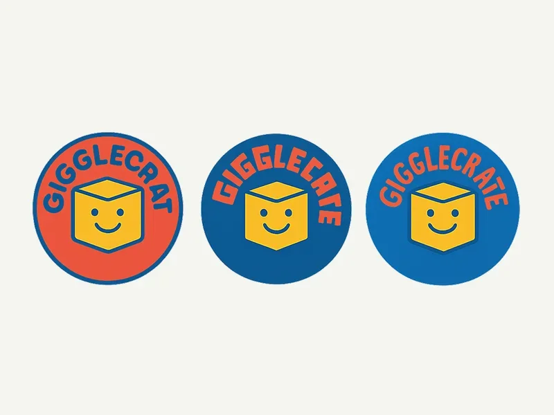 Three circular logos on a light screen.