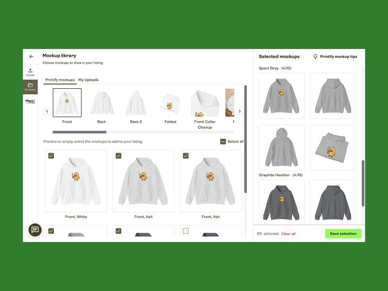 Screenshot of Printify’s Product Creator