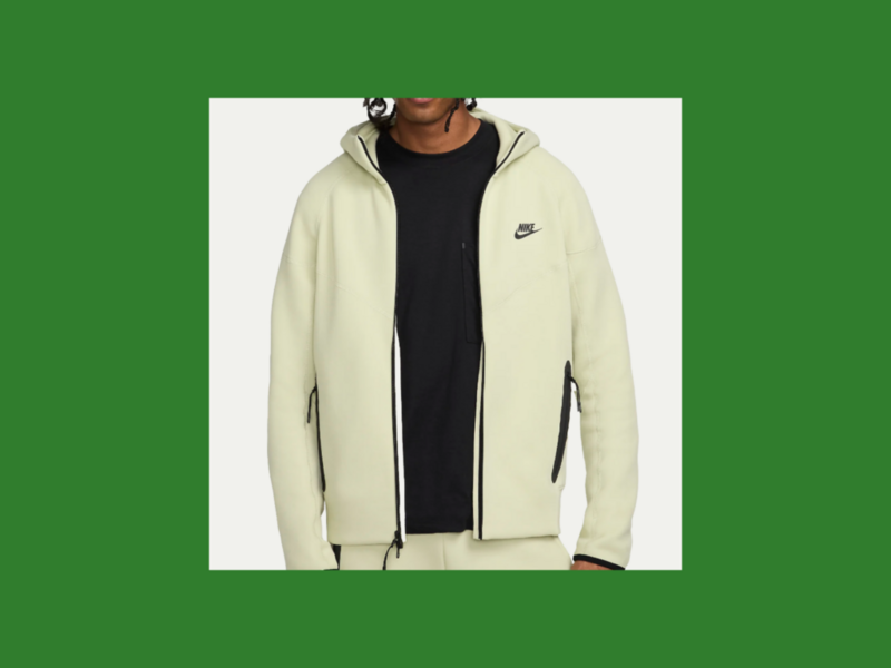 A screenshot mockup of a Nike zip-up hoodie.