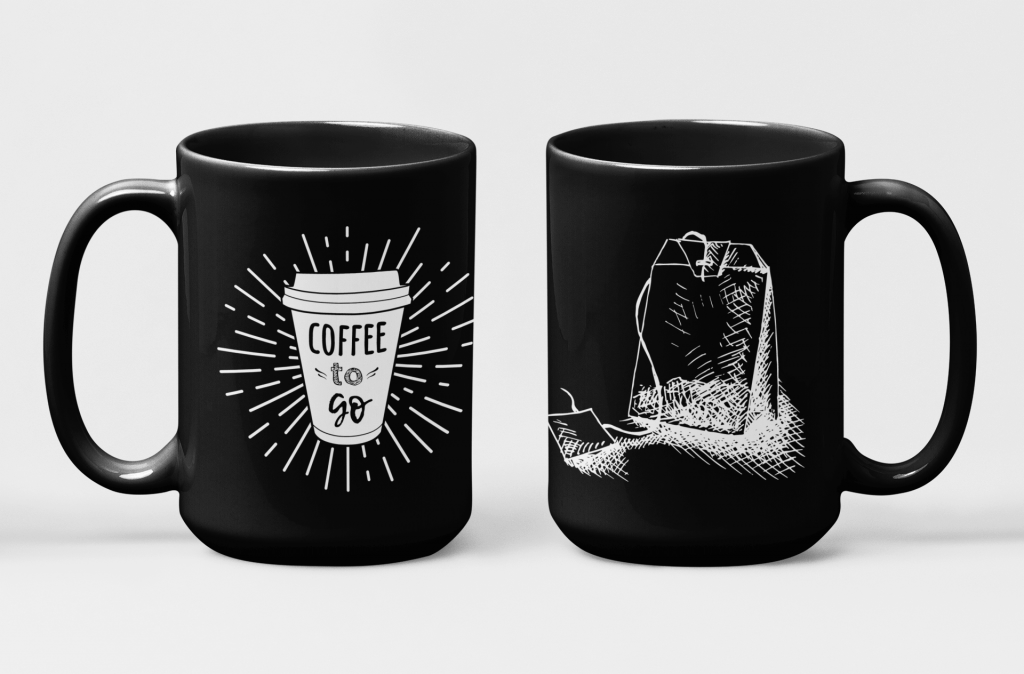 black coffee mug designing