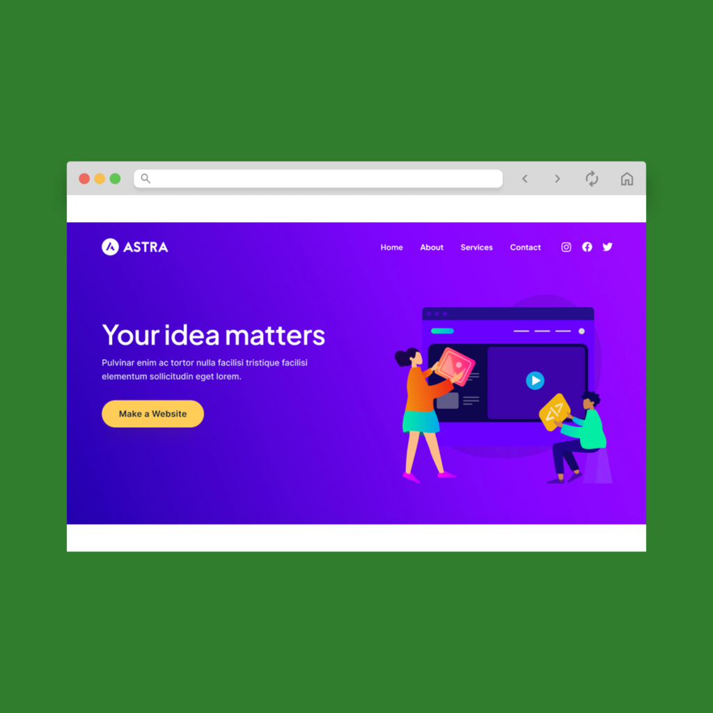 A screenshot mockup of the best free WooCommerce theme example: Astra