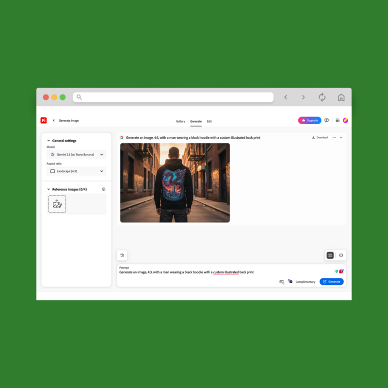 Adobe Firefly screenshot mockup as an example of the best AI image generators.