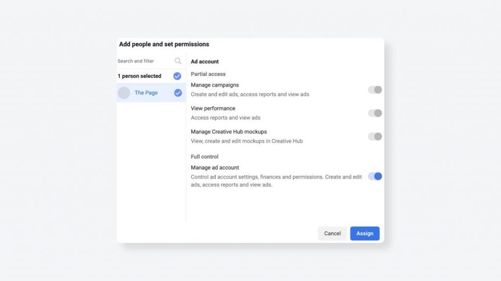 Facebook Business Account - Permissions