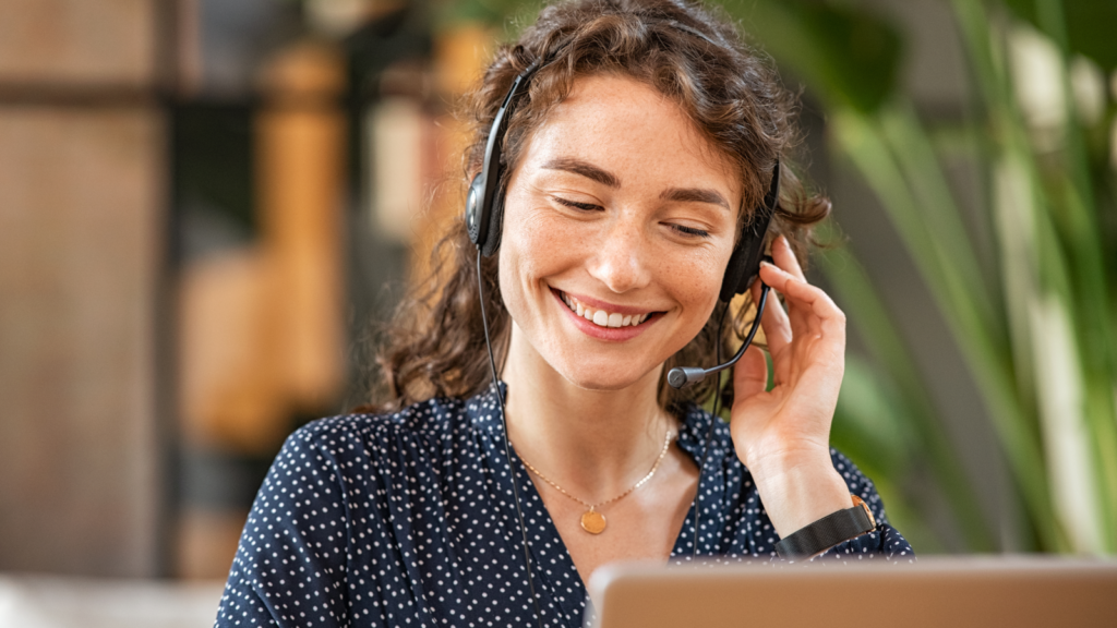 A smiling client support worker.