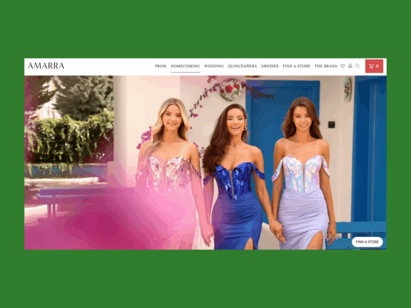 A screenshot of the landing page of the Amarra landing page.