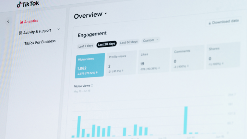 A website dashboard displaying various data metrics and analytics in a visually organized layout.