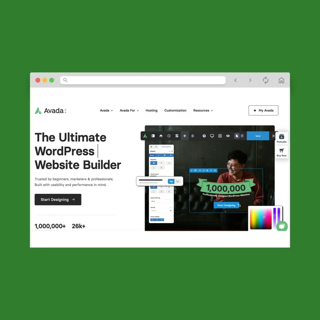 A screenshot mockup of the best WooCommerce theme example (paid): Avada