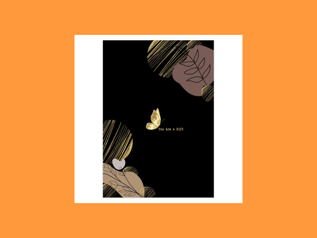 A dark and minimalistic greeting card.