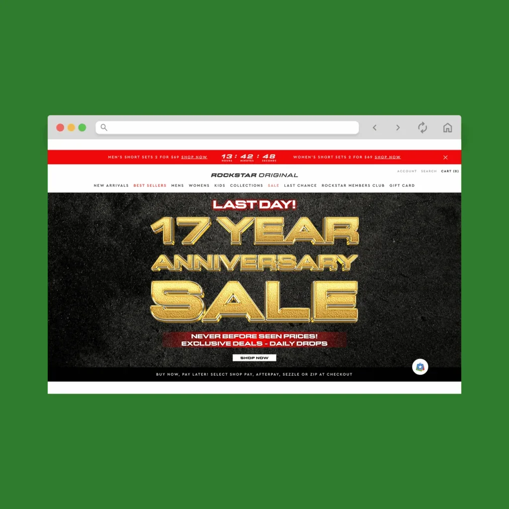 Rockstar Original homepage hero section screenshot mockup.