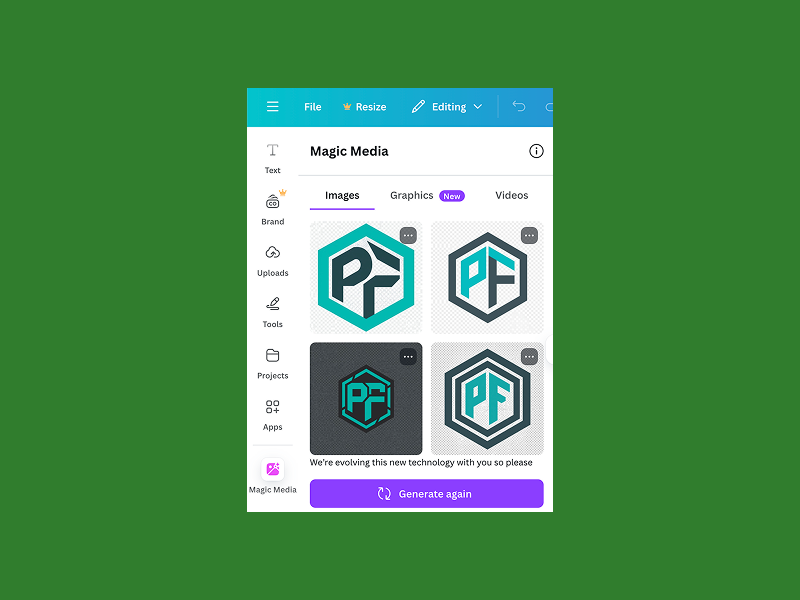 A logo is being made on Canva.