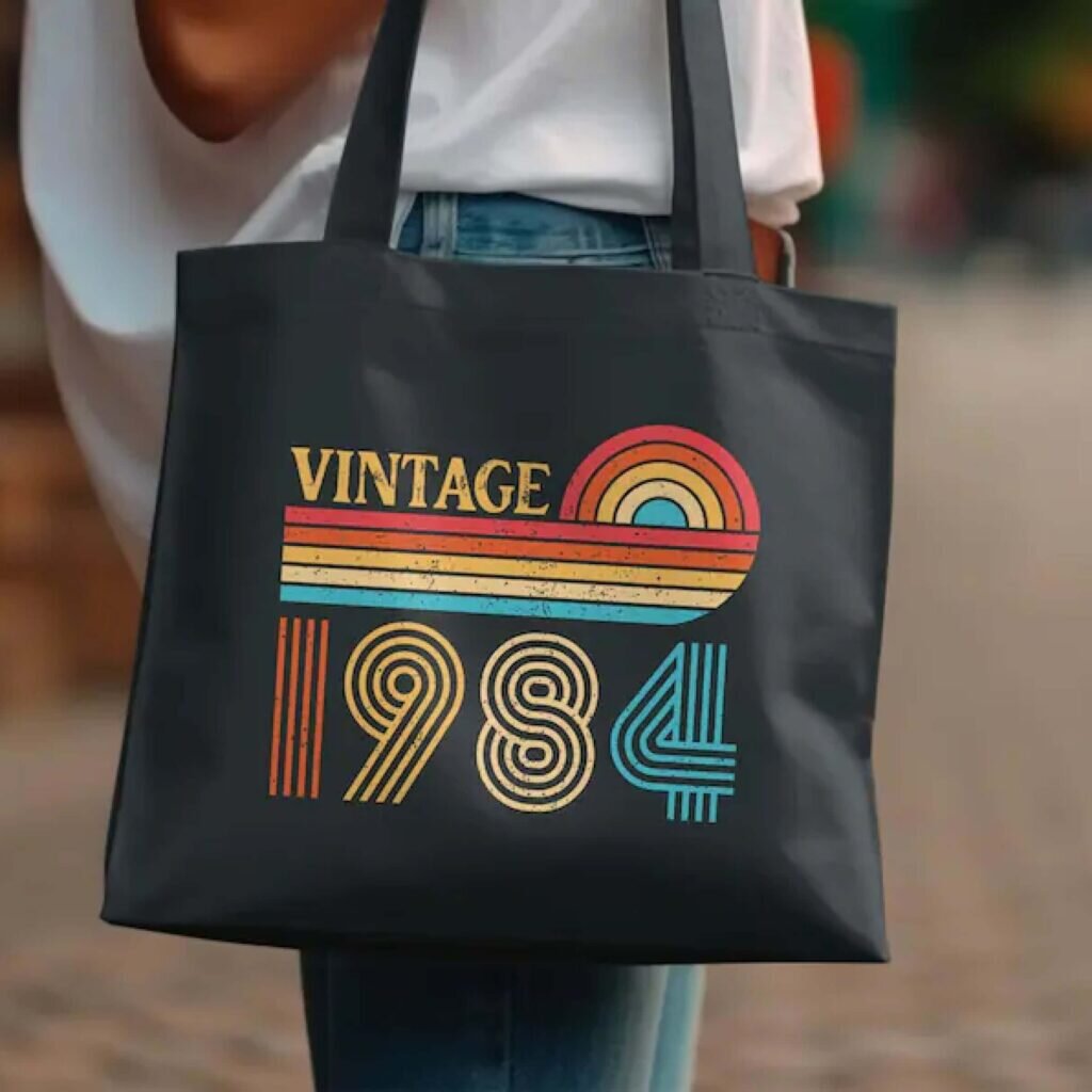 A vintage 1984 tote bag.