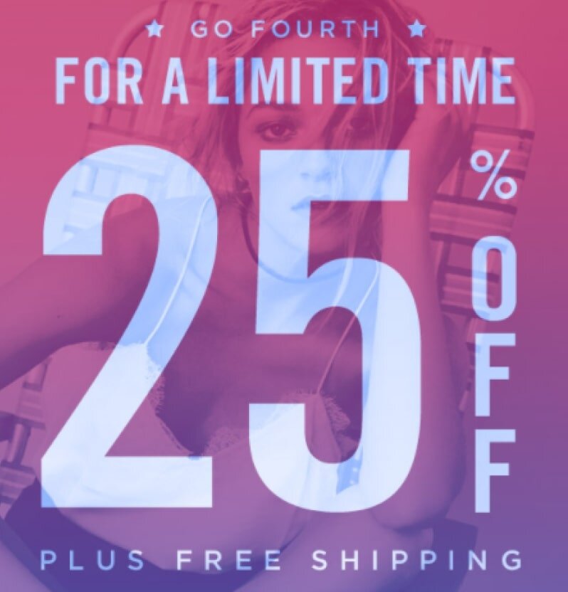 A screenshot of Steve Madden's 4th of July discount banner
