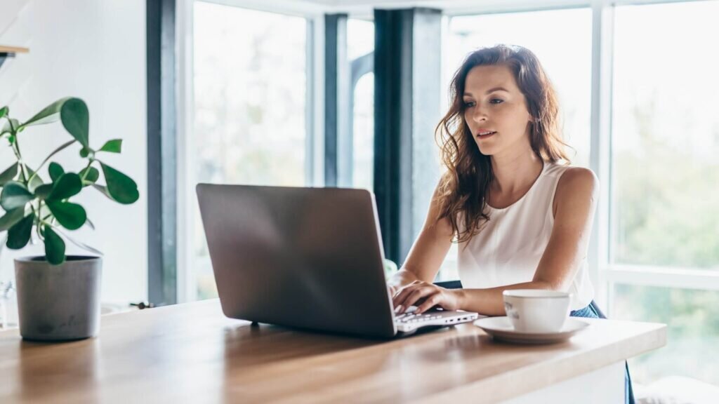 A woman learning what is copyright.