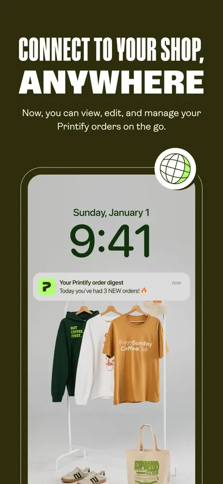 Connect your shop screen in the Printify app