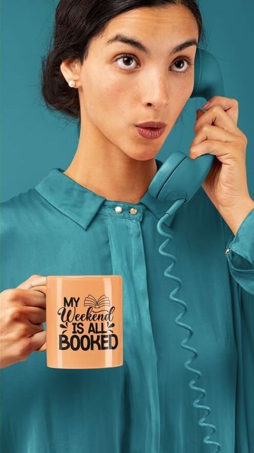 Woman holding custom mug