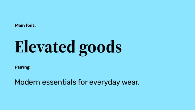 A Source Serif 4 and Rubik font pairing: an example of the best fonts for t-shirts.