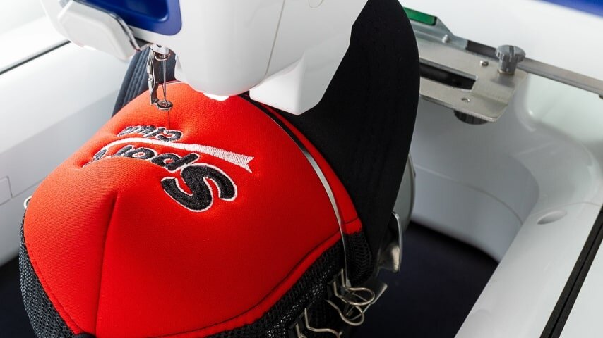 Example of how to put a logo on a hat in Printify's Mockup Generator.