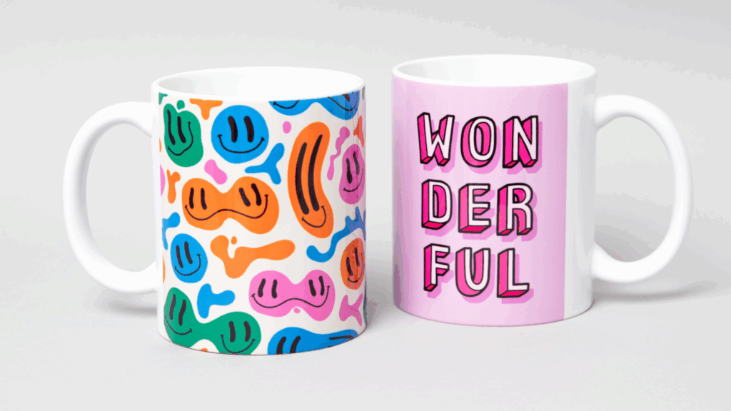 Custom colorful mugs