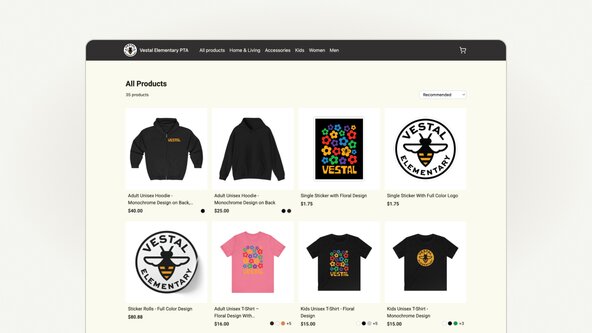 Vestal Elementary PTA school store screenshot
