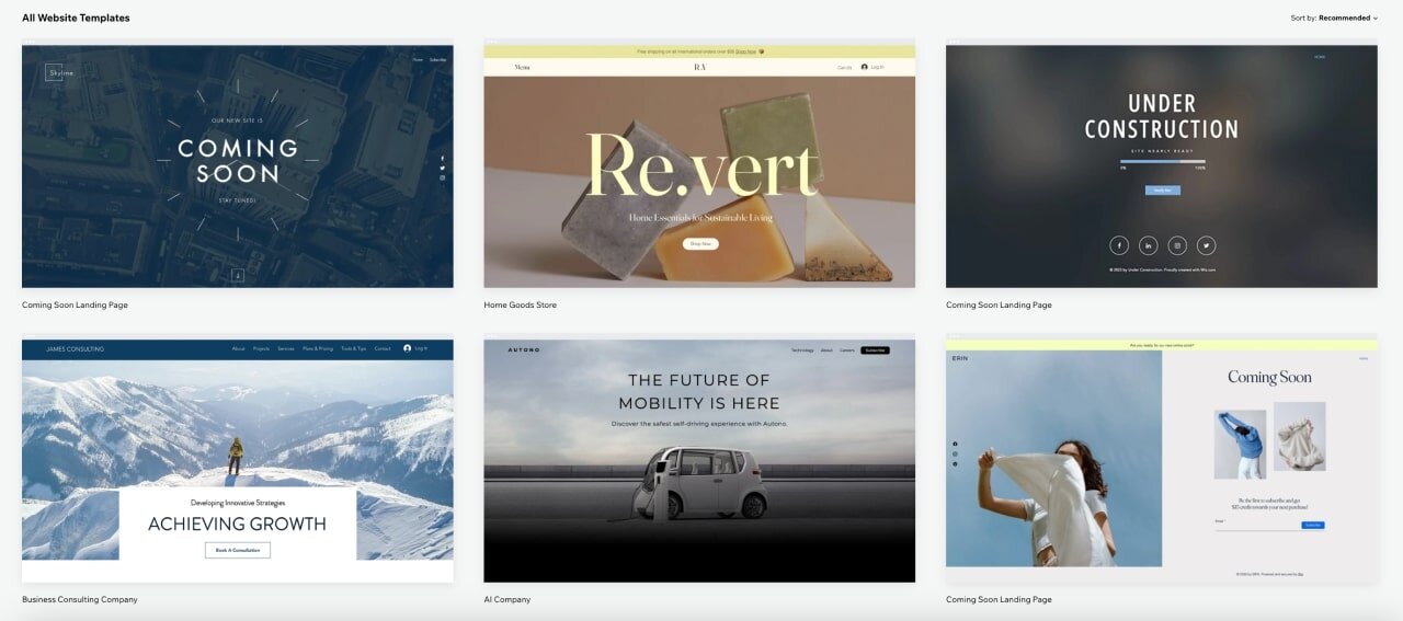 Wix templates