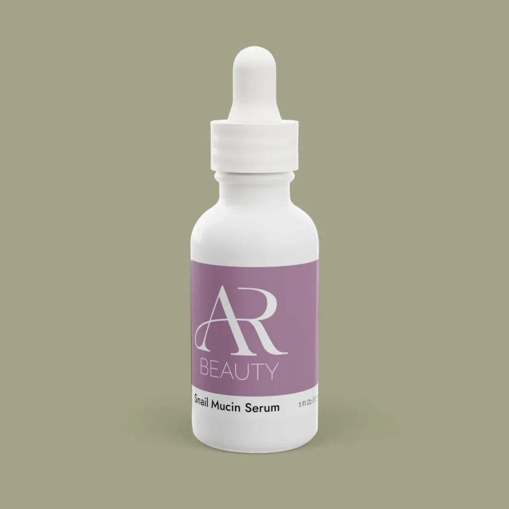 A bottle of a white-label beauty serum on a vibrant green background.