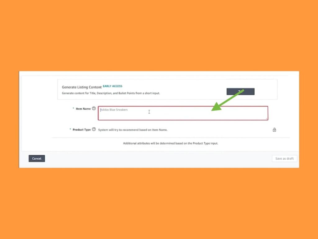 Highlighted "Item name" section.