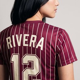 Custom pinstripe jersey with player name and number