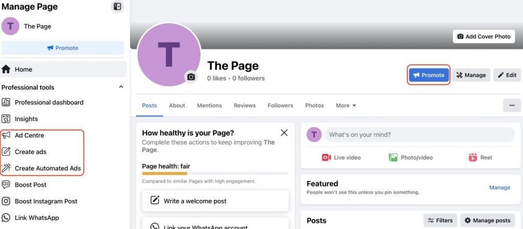 Facebook Business Account - Create ads