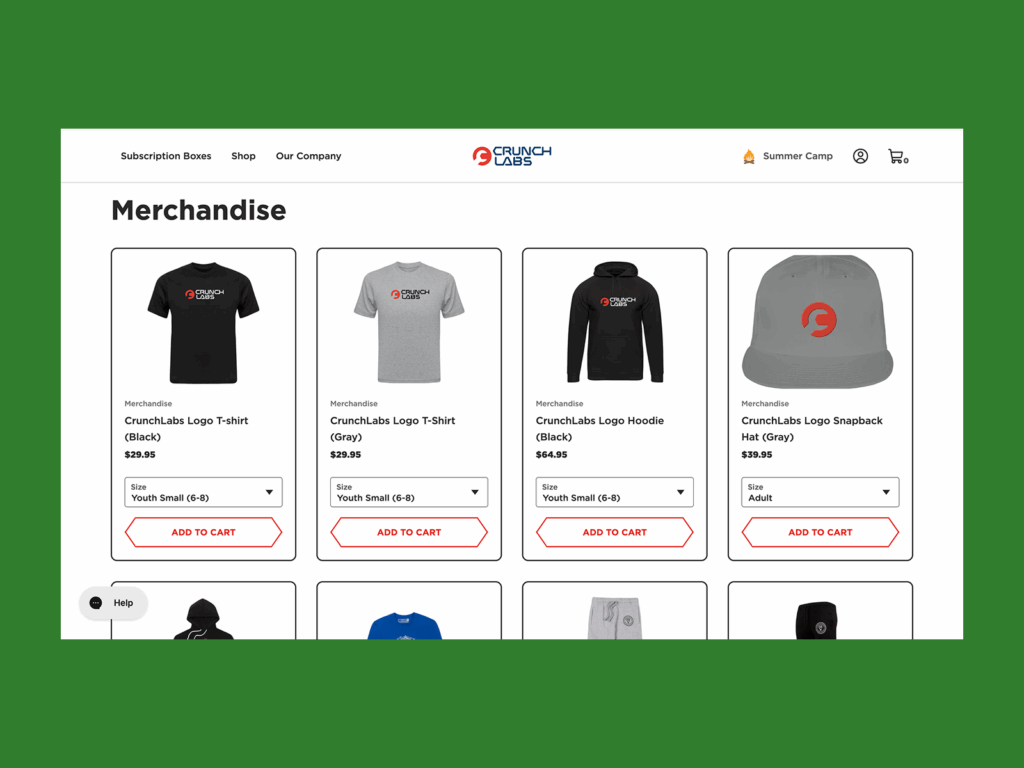 Mark Rober online store screenshot mockup.
