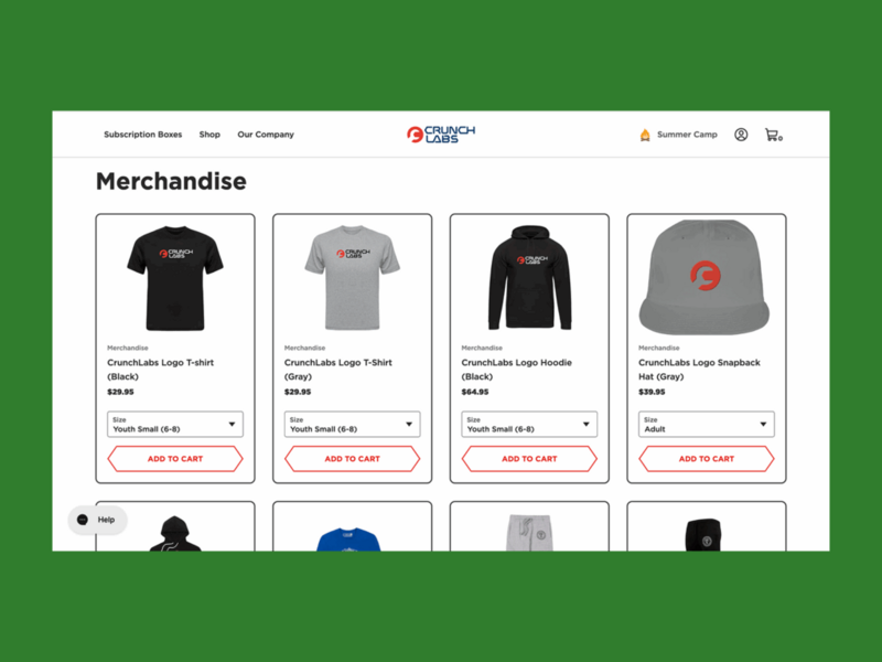 Mark Rober online store screenshot mockup.