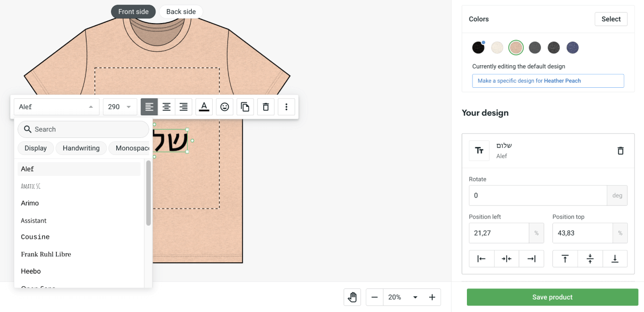 A screenshot of the Printify Mockup Generator's newly added multi-language font list.