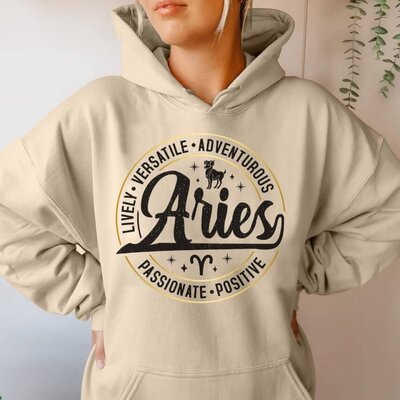 Horoscope-inspired hoodie design for Aries.