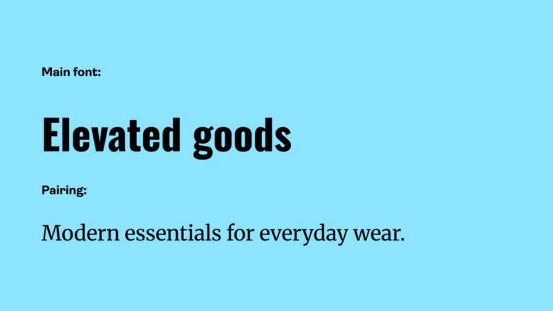 An Oswald and Merriweather font pairing: an example of the best fonts for t-shirts.