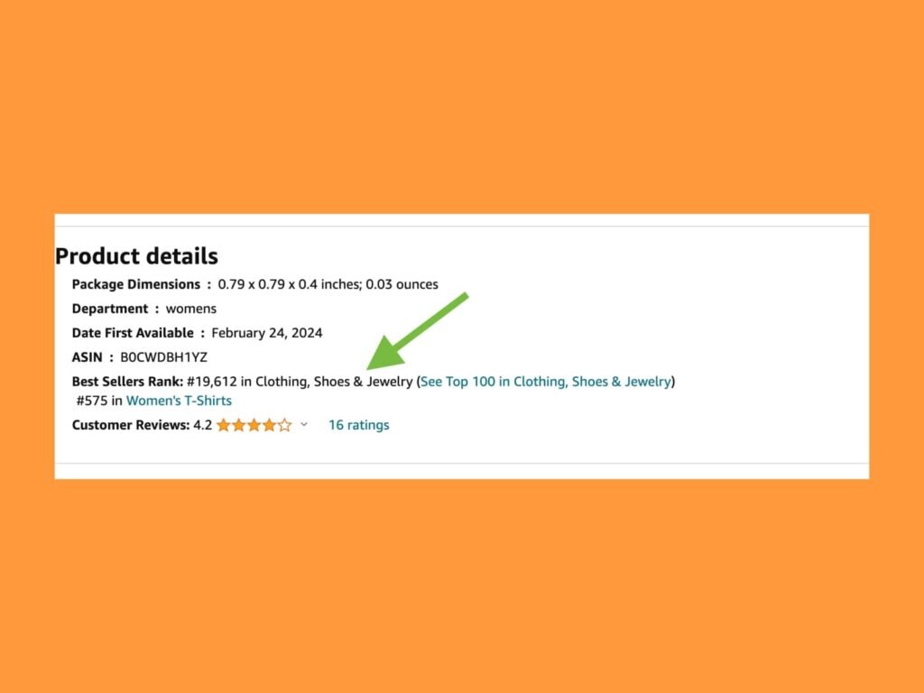 Product details showing its category among "Best Sellers Rank."