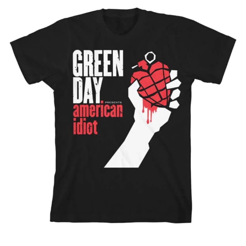 Green Day's American Idiot t-shirt.