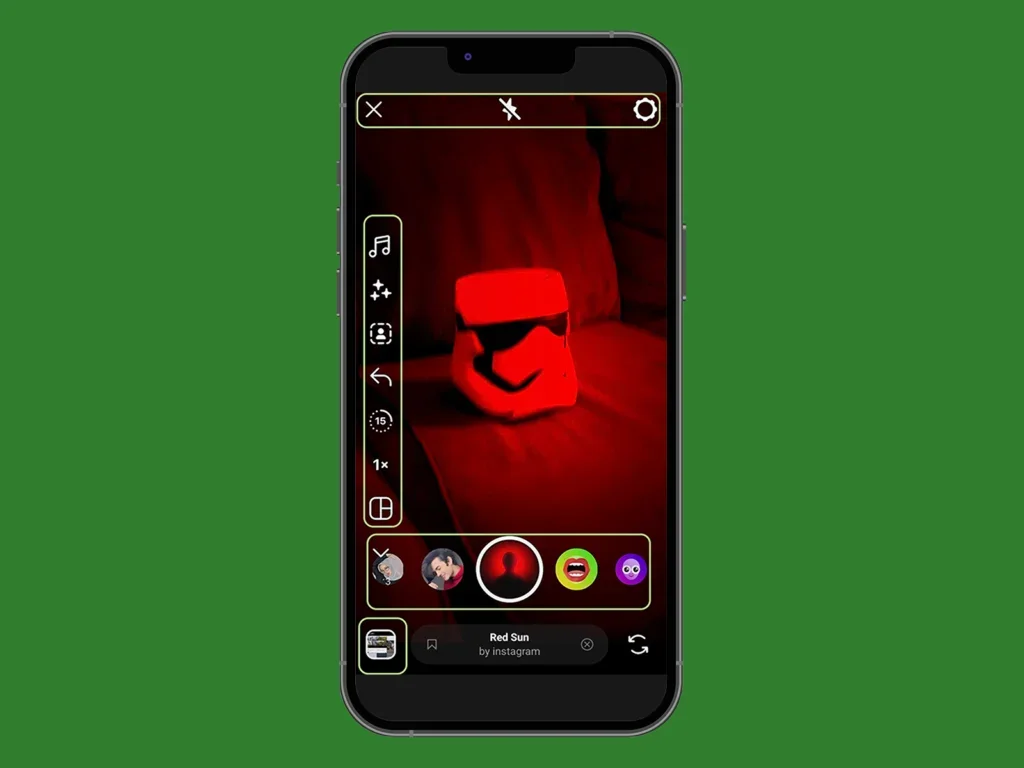 A screenshot of a person creating a reel on Instagram.