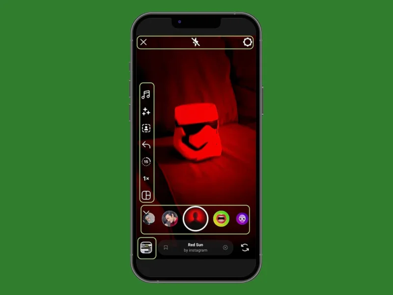 A screenshot of a person creating a reel on Instagram.