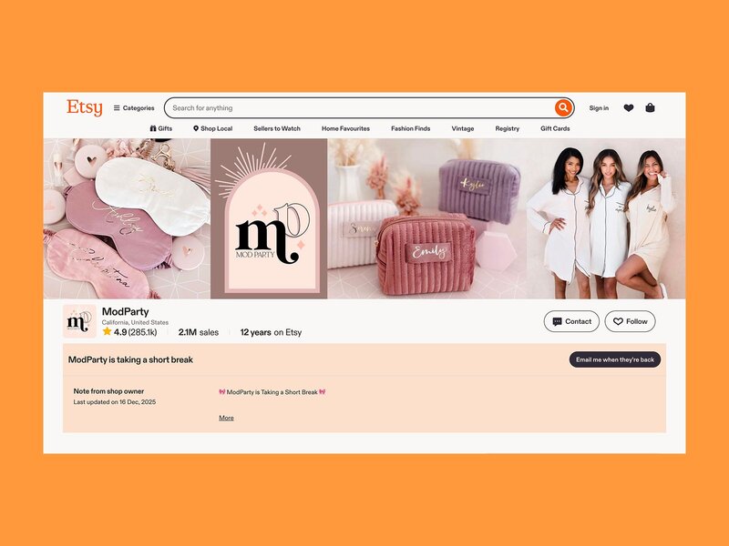 ModParty’s Etsy shop screenshot mockup.