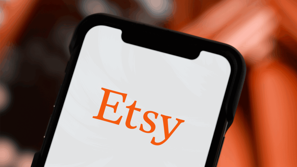Step-by-step guide on creating an Etsy store using a mobile phone interface.