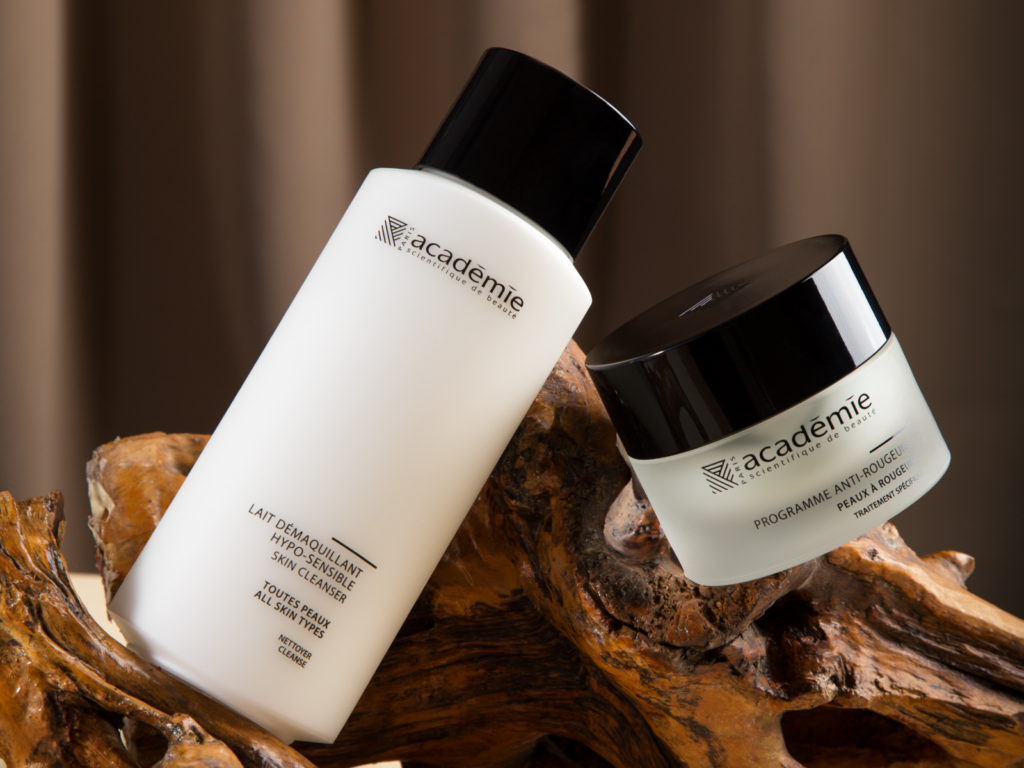 Two skincare products as an example of a “hanging” product photo.