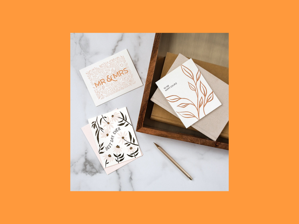 A wedding greeting card.